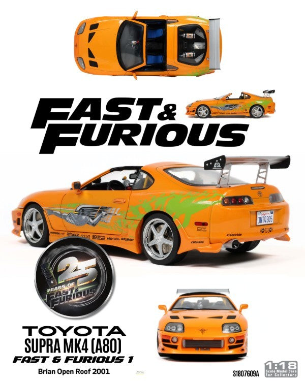 Solido Diecast - 1:18 Toyota Supra Turbo "Fast & Furious" Orange - S1807609A
