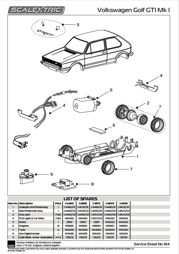 Scalextric 1:32 Scale - Volkswagen Golf GTI - Red - C4490