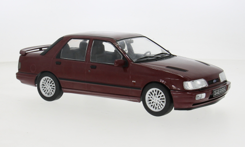 MCG 1:18 Scale - 1990 Ford Sierra Sapphire Cosworth 4x4, Dark Red Metallic (Magenta) - MCG18354