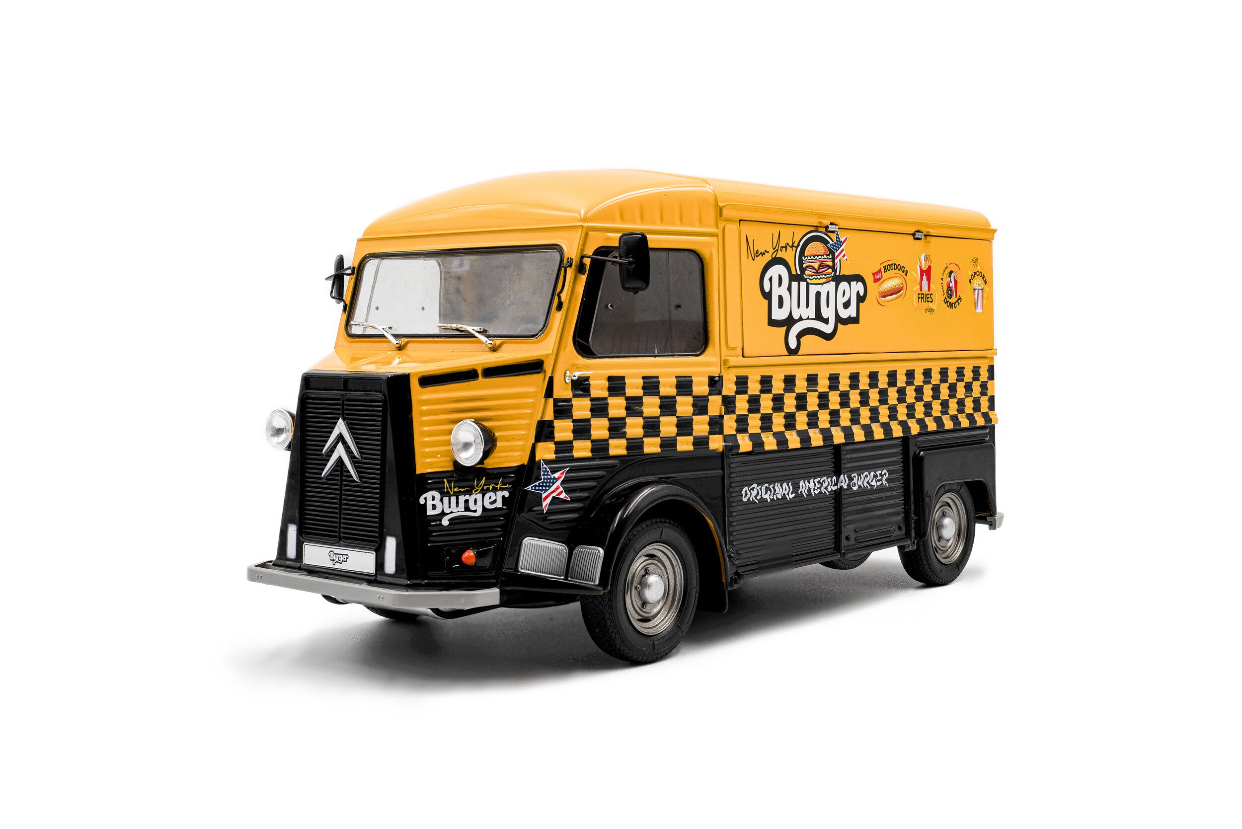 Solido 1:18 Diecast - Citroën Type HY NYC BURGER VAN, Yellow - S180482