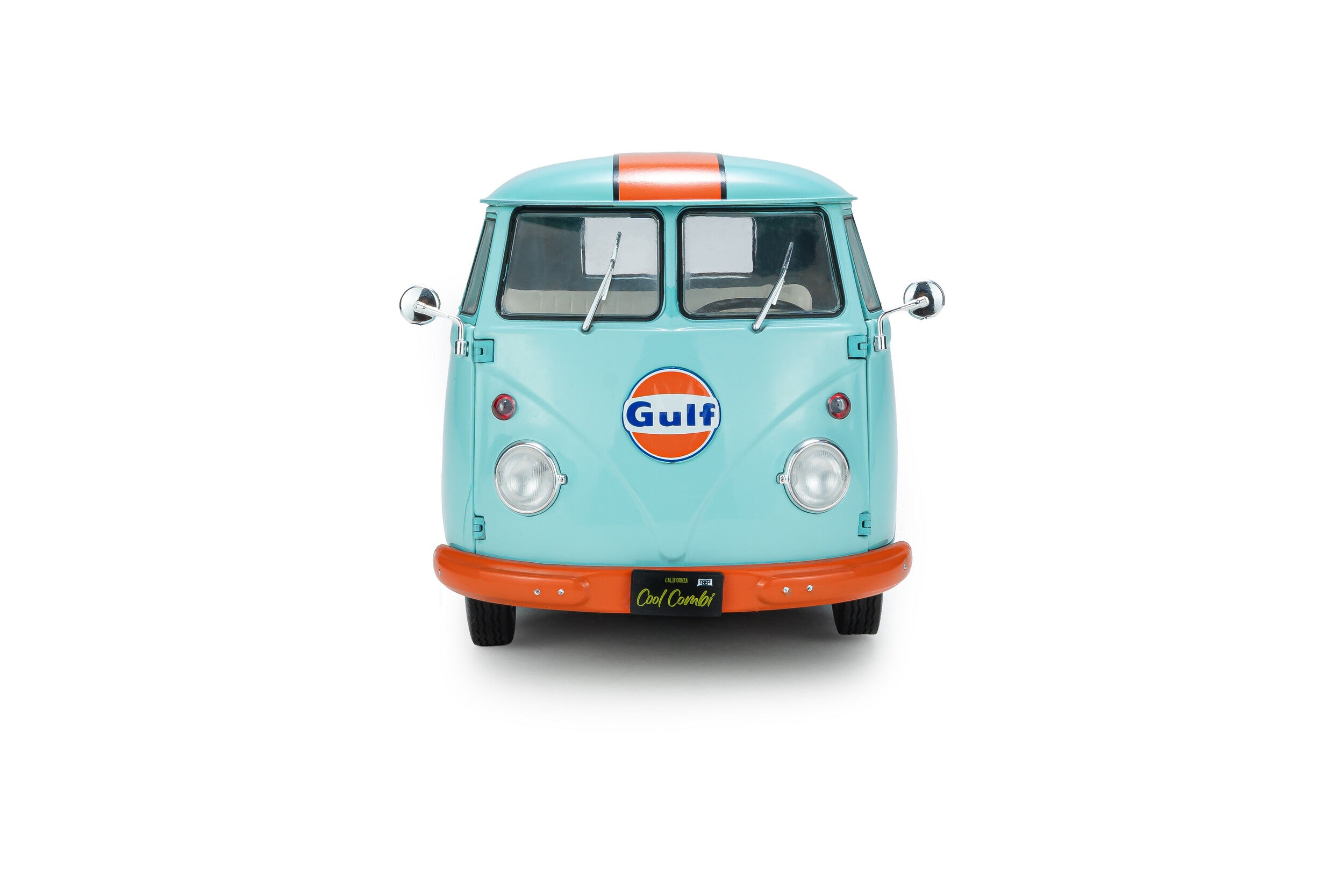 SOLIDO 1:18 Scale - 2024 Volkswagen VW Cool Combi Gulf Oil Tribute, Mint Green and Orange - S1810908