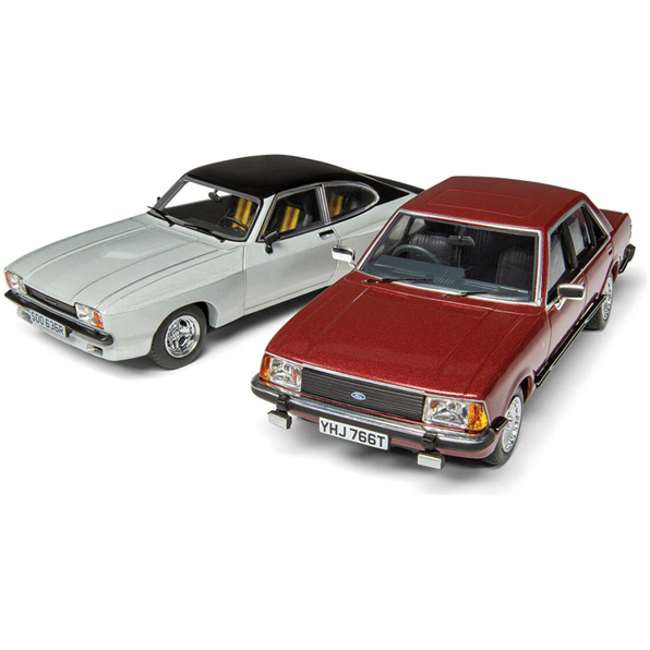 Corgi 1:43 Ford Capri Mk2 X-Pack and Ford Granada Mk2 2.8i Ghia, Screen Stars Two Car Boxed Set - 91991CC