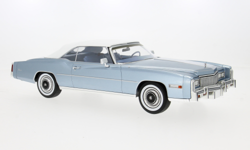 MCG 1:18 Scale Diecast Model Car - 1976 Cadillac Eldorado Convertible, Blue - MCG18472