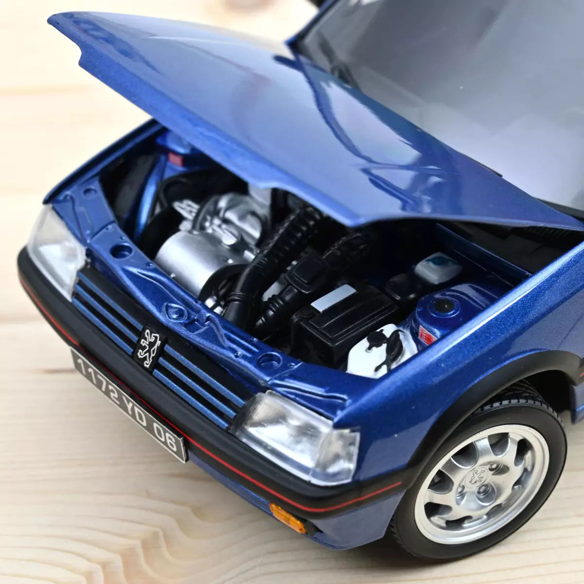 NoRev 1:18 Scale Diecast Model Car, 1988 Peugeot 205 GTi, Miami Blue