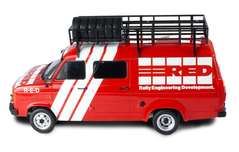 IXO 1:18 Scale Diecast FORD TRANSIT MK.2 R-E-D Rally Engineering Development