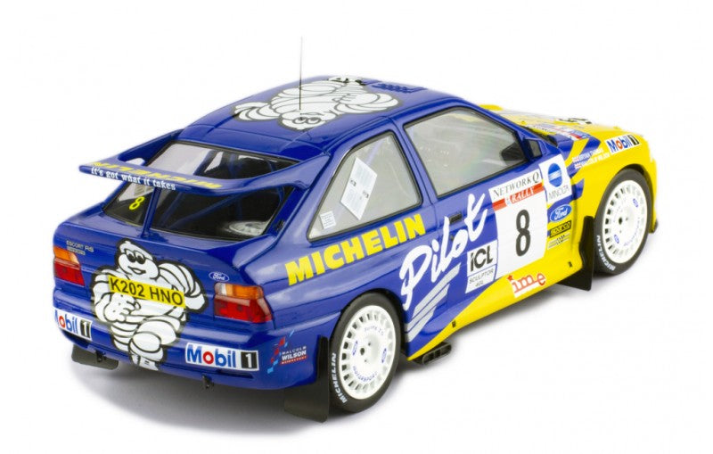 IXO 1:18 FORD ESCORT RS COSWORTH MICHELIN PILOT rally car Wilson Thomas RAC 1993