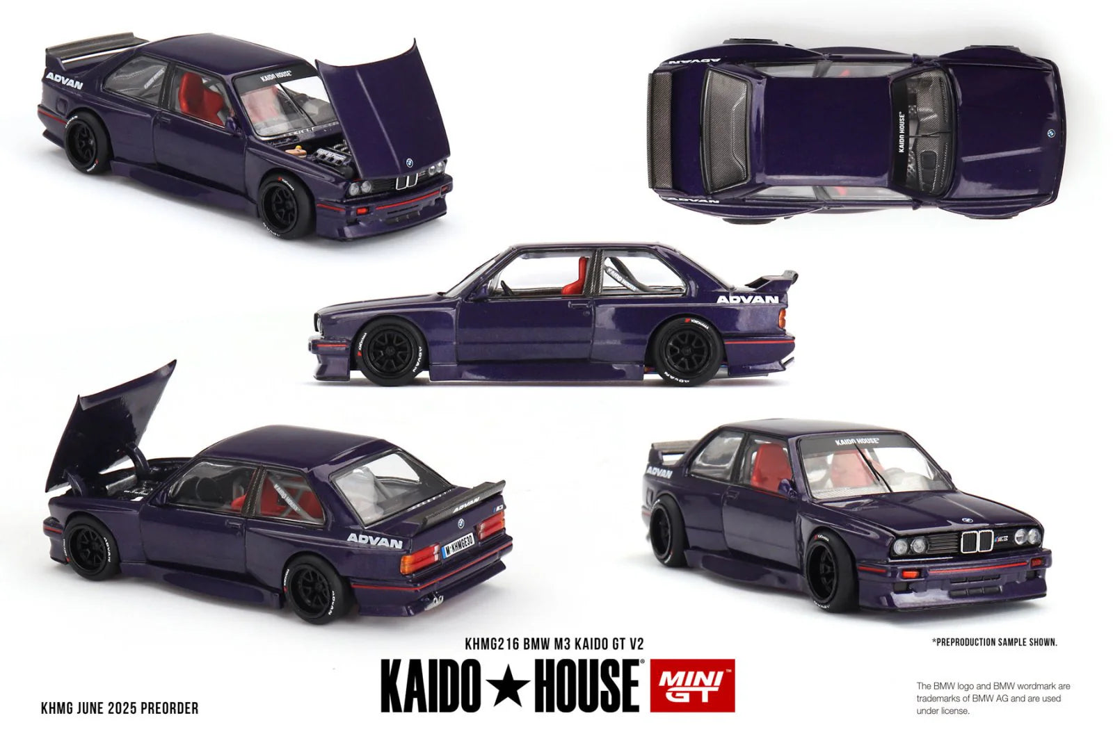 Mini GT 1:64 Kaido House - 1989 BMW M3 (E30) KAIDO GT V2, Purple - KHMG216