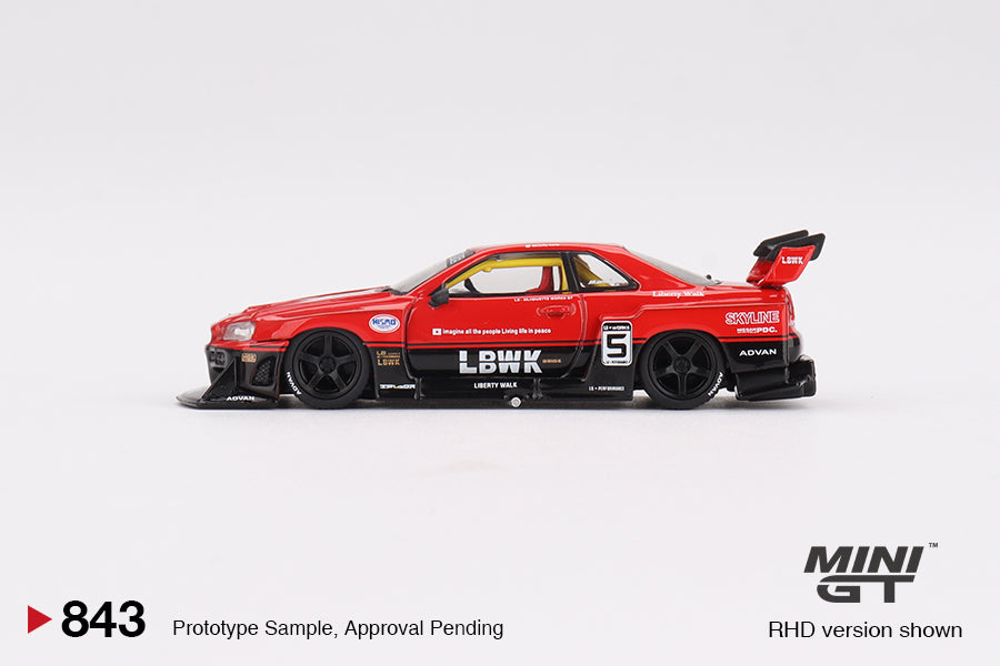 Mini GT 1:64 Diecast - Nissan LB-ER34 Super Silhouette SKYLINE Red/Black - MGT00843