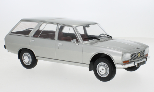 MCG 1:18 Scale Diecast Model Car - 1976 Peugeot 504 Break, Silver - MCG18358