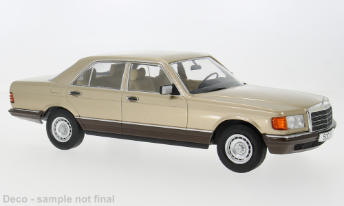 MCG 1:18 Scale Diecast Model Car - 1979 Mercedes S-Class (W126), Beige - MCG18548