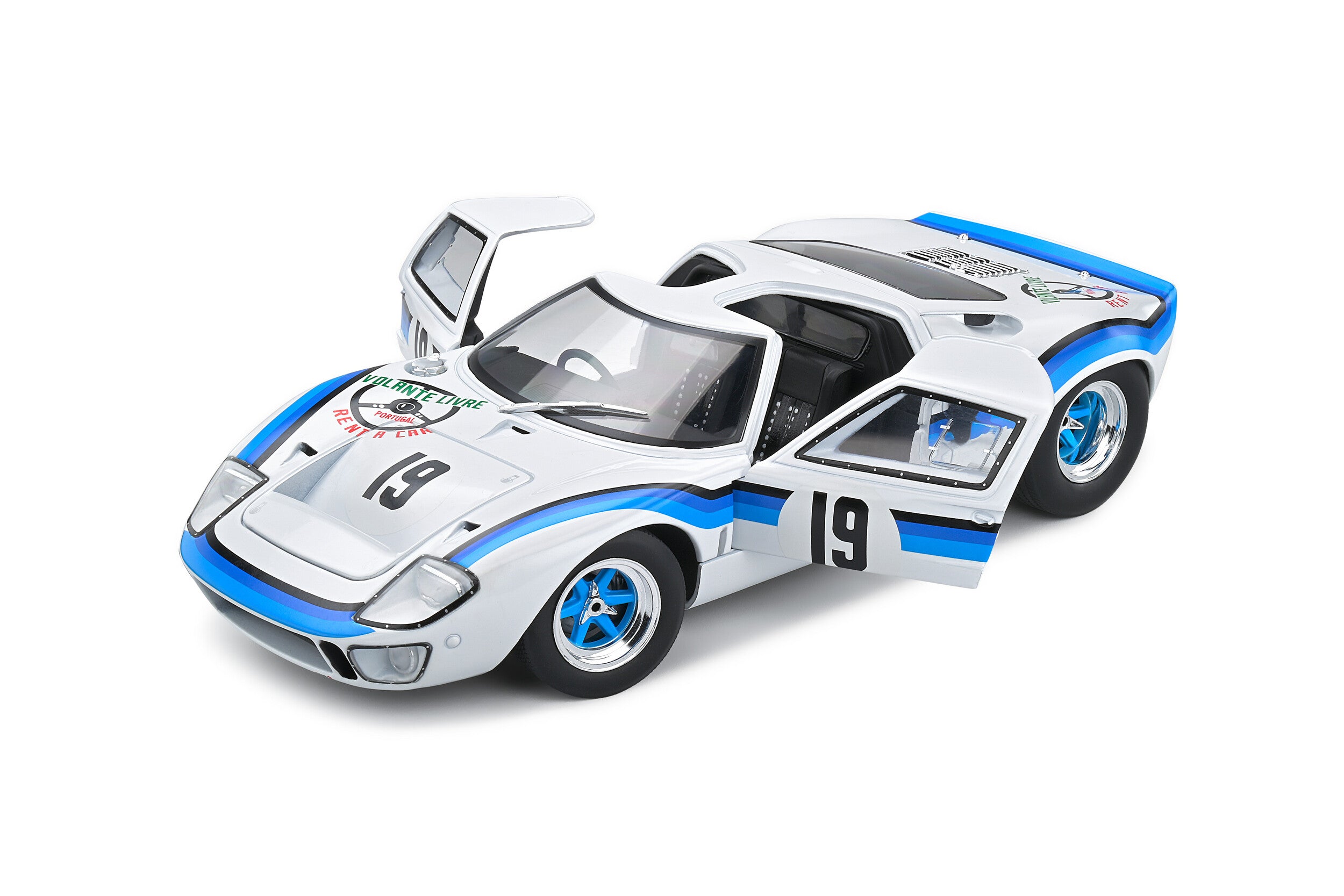 SOLIDO 1:18 Scale Diecast Model Car - 1973 Ford GT40 Mk1 - Agola Championship