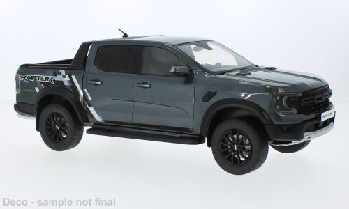 MCG 1:18 Scale Diecast Model Car -  2023 Ford Ranger Raptor, Metallic Grey