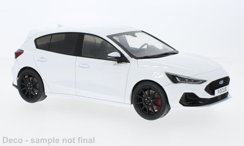 MCG 1:18 Scale Diecast Model Car -  2022 Ford Focus ST Track Pack, White