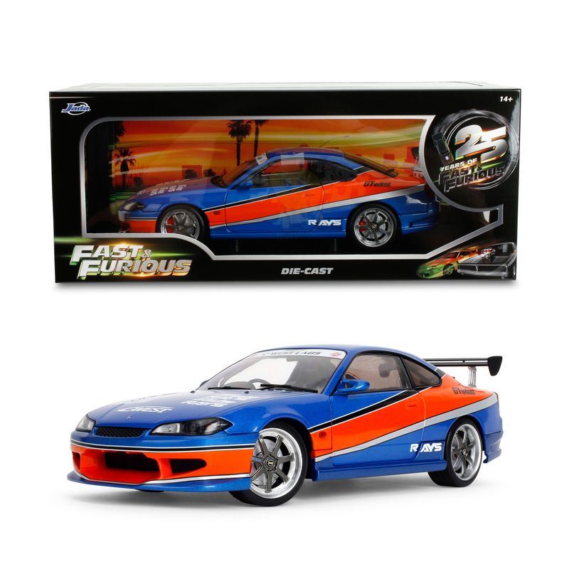 Jada Diecast - 1:18 Sean's NISSAN SILVIA (S15) SPEC-S MONA LISA 1999 - FAST & FURIOUS III TOKYO DRIFT - BLUE/ORANGE - 37772