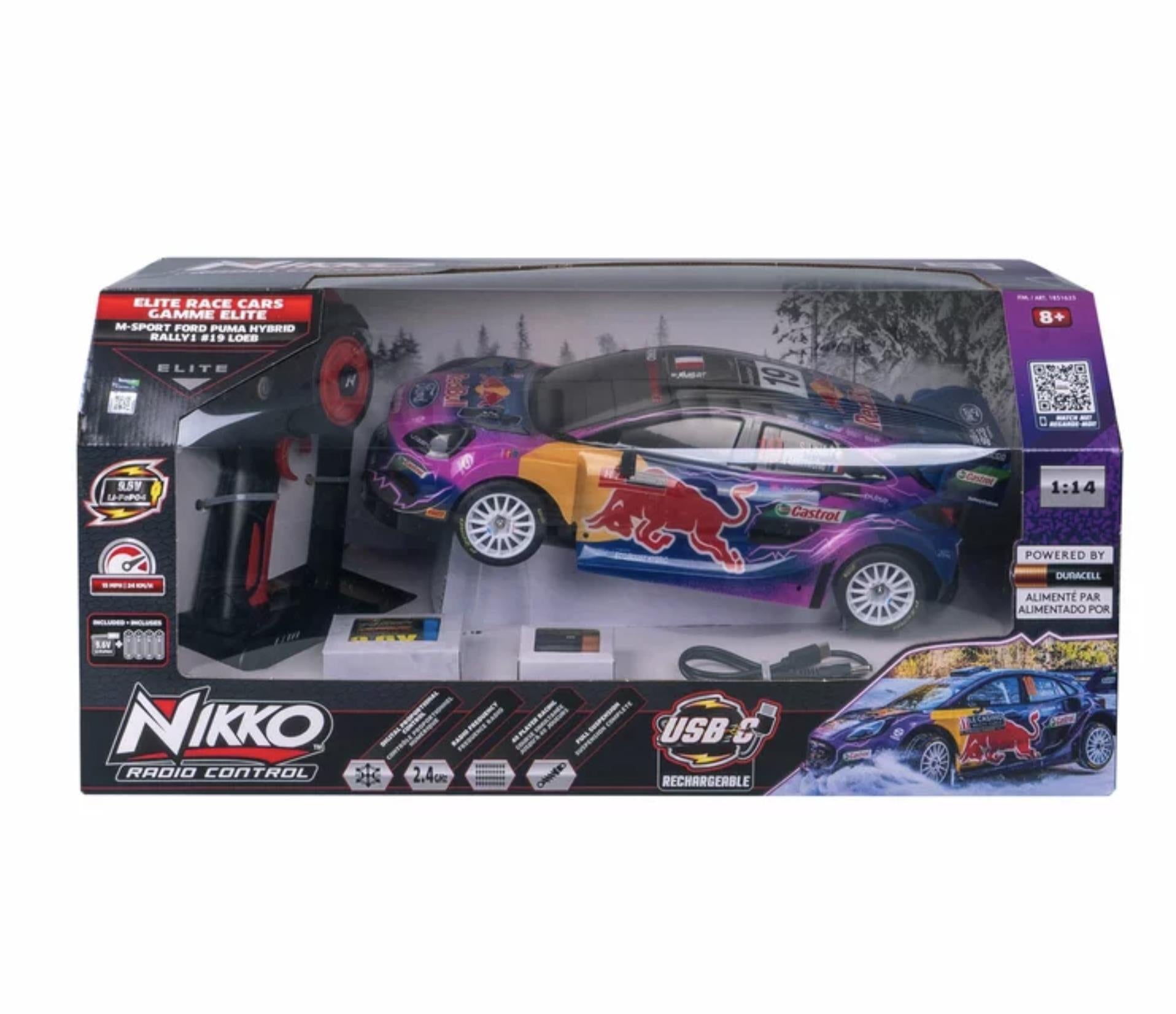 Nikko 1:14 Elite Radio Control - Ford Puma Red Bull Race RC Car – High Speed Remote Control Car 2.4GHz