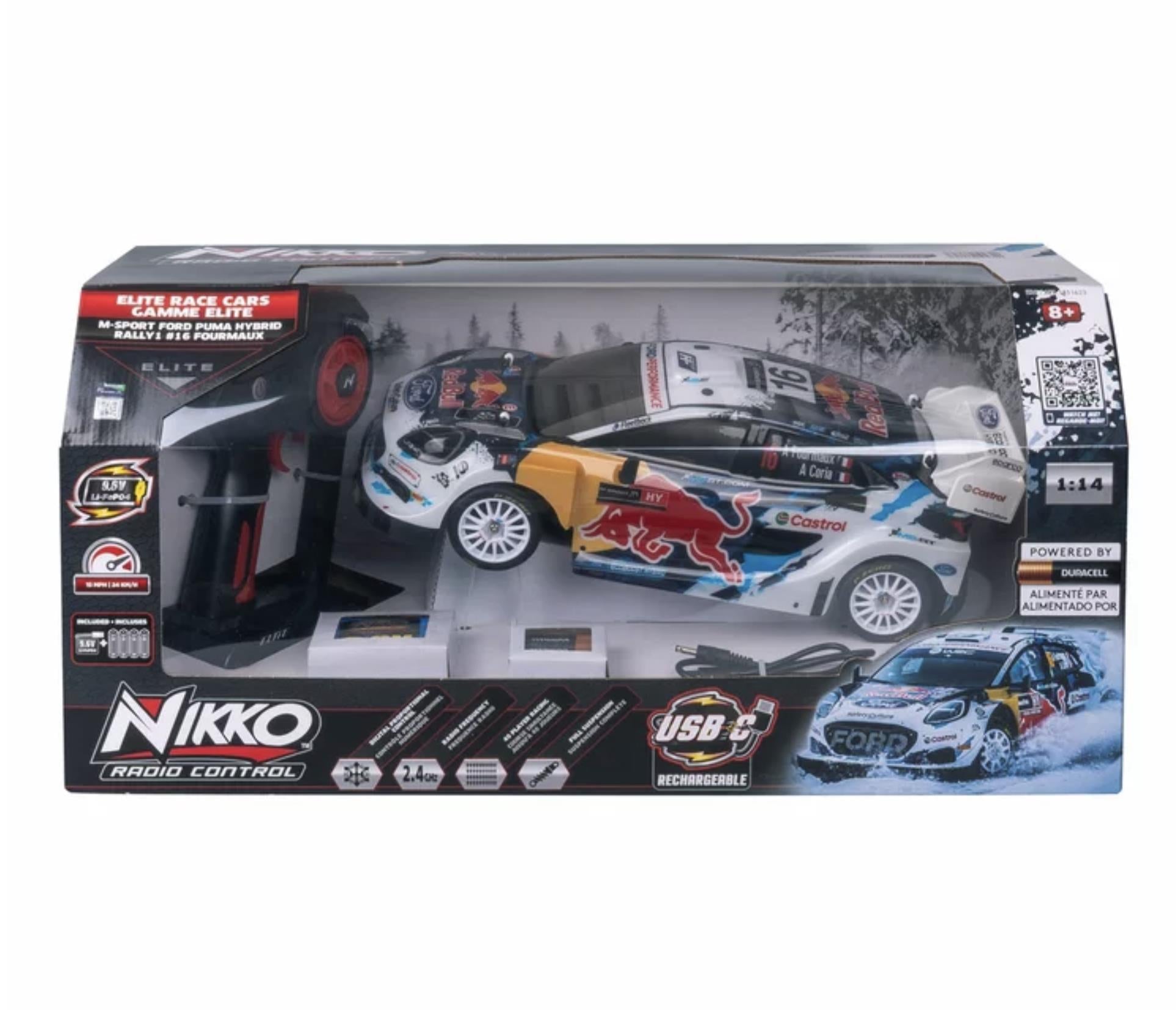 Nikko 1:14 Elite Radio Control - Ford Puma Red Bull Race RC Car – High Speed Remote Control Car 2.4GHz