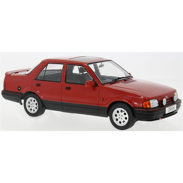 MCG 1:18 Scale Diecast - Ford Orion Mk II 1600i Ghia RHD with Pepperpot Alloys, Red (UK Exclusive 500pcs) - MCG18647