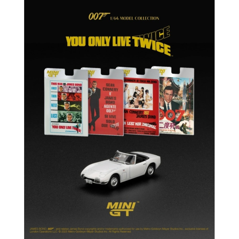 Mini GT 1:64 TOYOTA 2000GT ROADSTER  James Bond 007 YOU ONLY LIVE TWICE (RHD) - BLISTER PACKAGING - MGT00915-007E