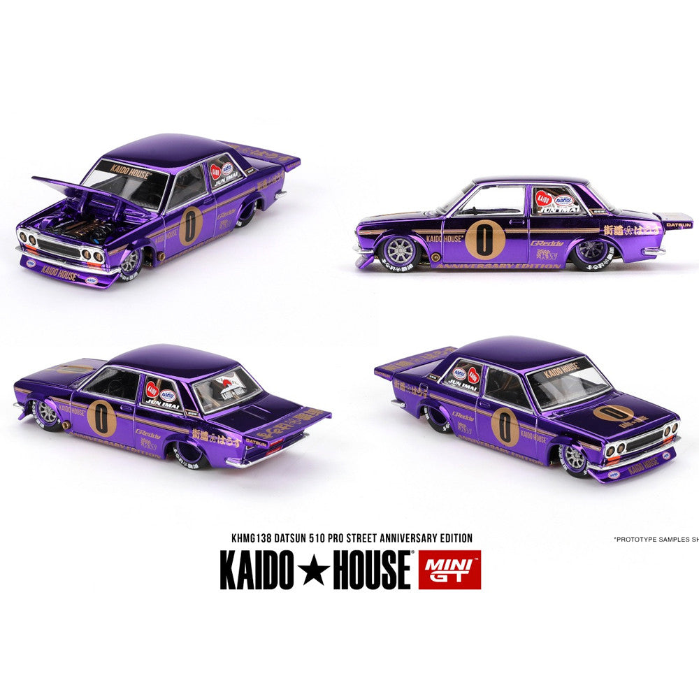 Mini GT 1:64 Scale Kaido House Datsun 510 Pro Street Anniversary Edition - Purple - KHMG138