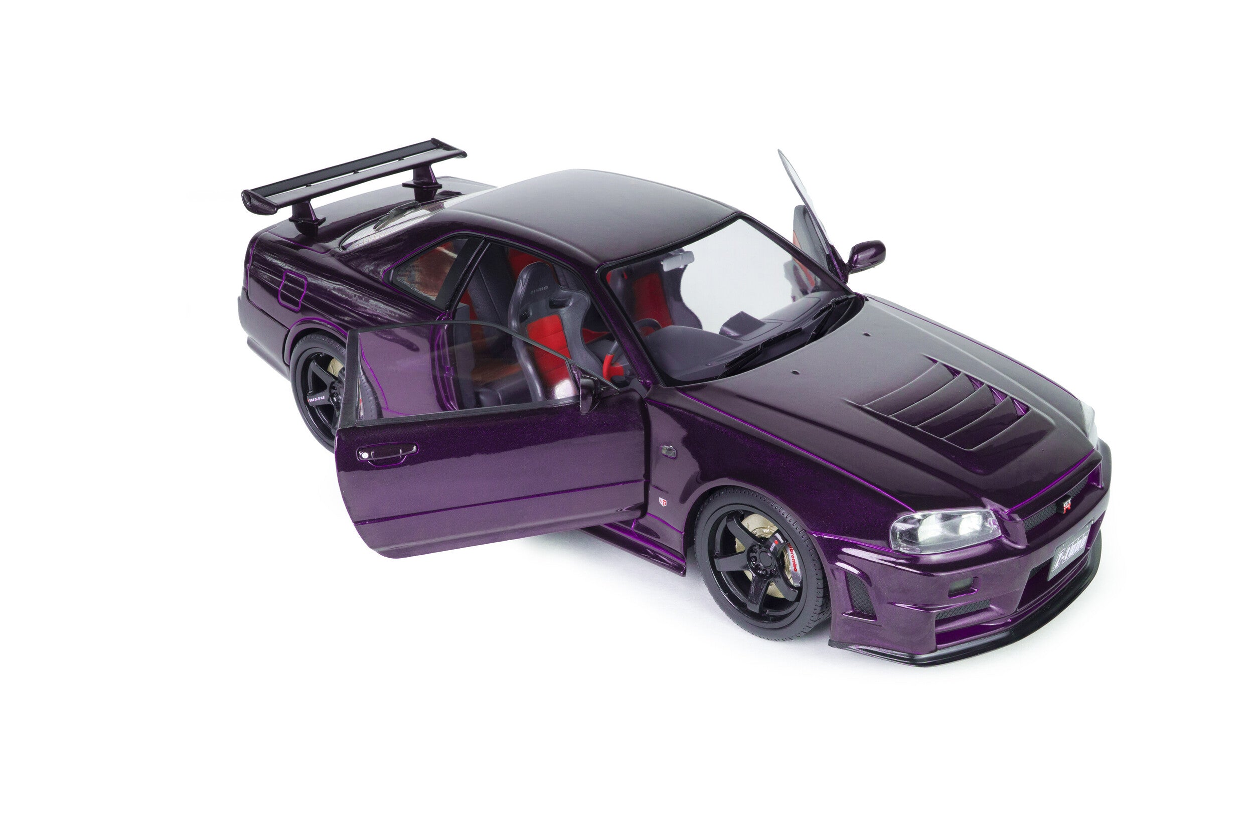 SOLIDO 1:18 Scale Diecast, 1999 Nissan Skyline (R34) GT-R Z Tune, Midnight Purple - S1804311