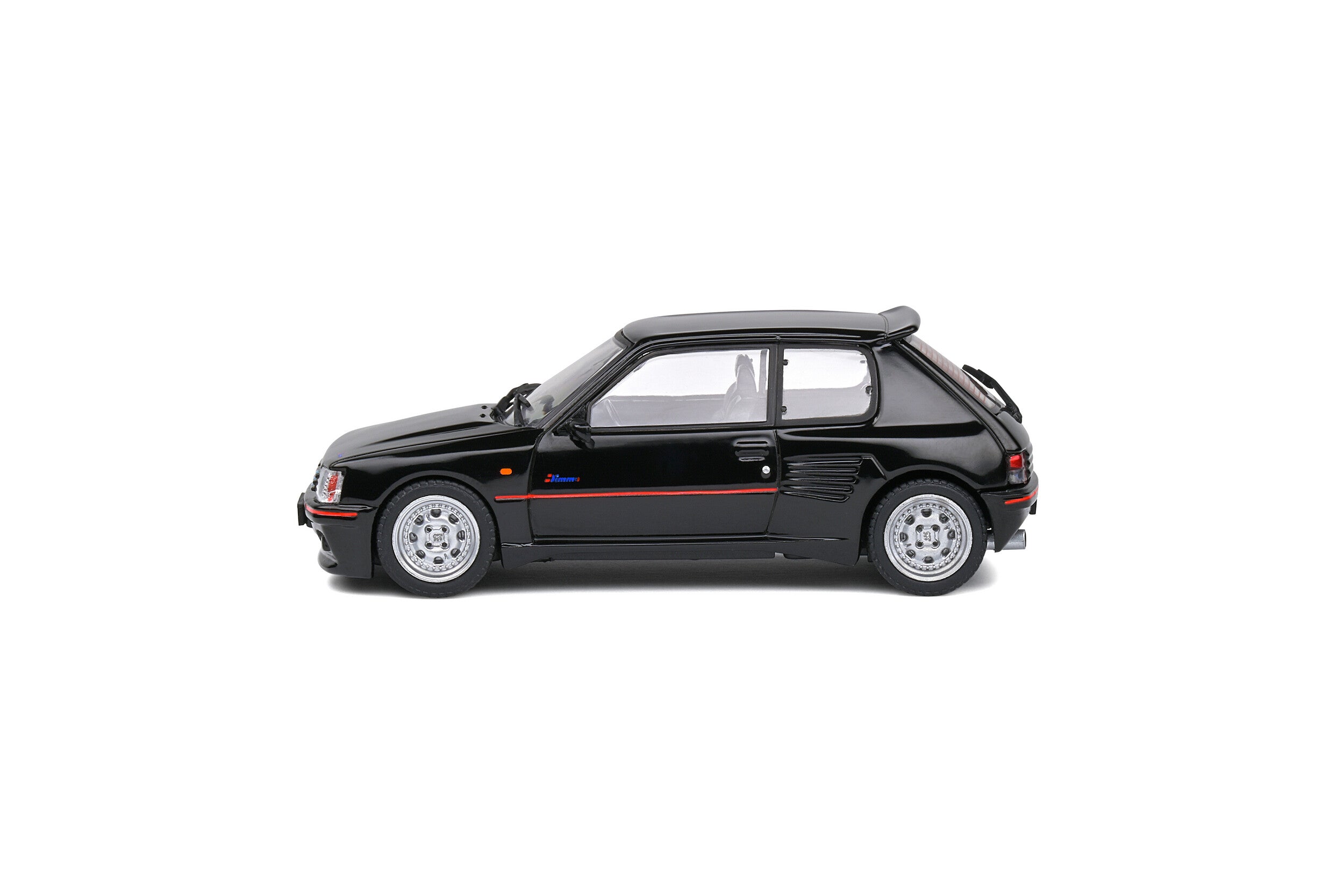 SOLIDO 1:43 Diecast Model - 1989 Peugeot 205 GTi with Dimma Bodykit, Black - S4310802