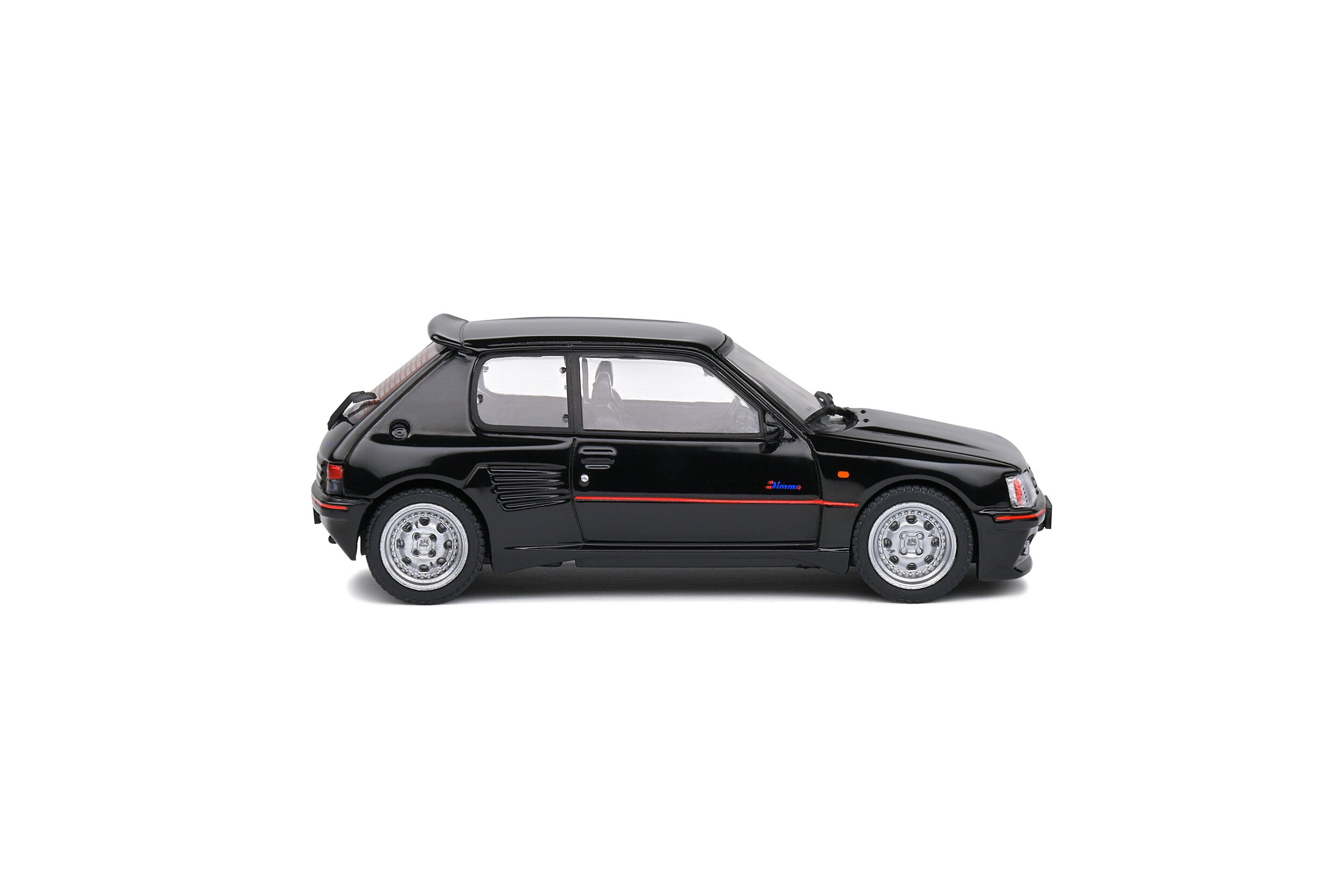 SOLIDO 1:43 Diecast Model - 1989 Peugeot 205 GTi with Dimma Bodykit, Black - S4310802