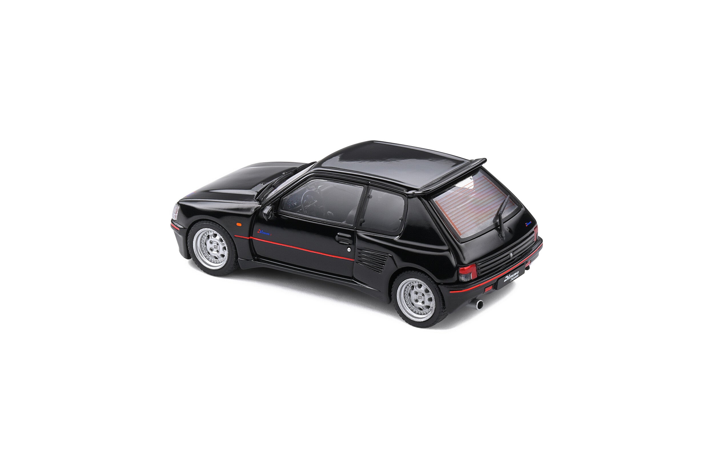 SOLIDO 1:43 Diecast Model - 1989 Peugeot 205 GTi with Dimma Bodykit, Black - S4310802