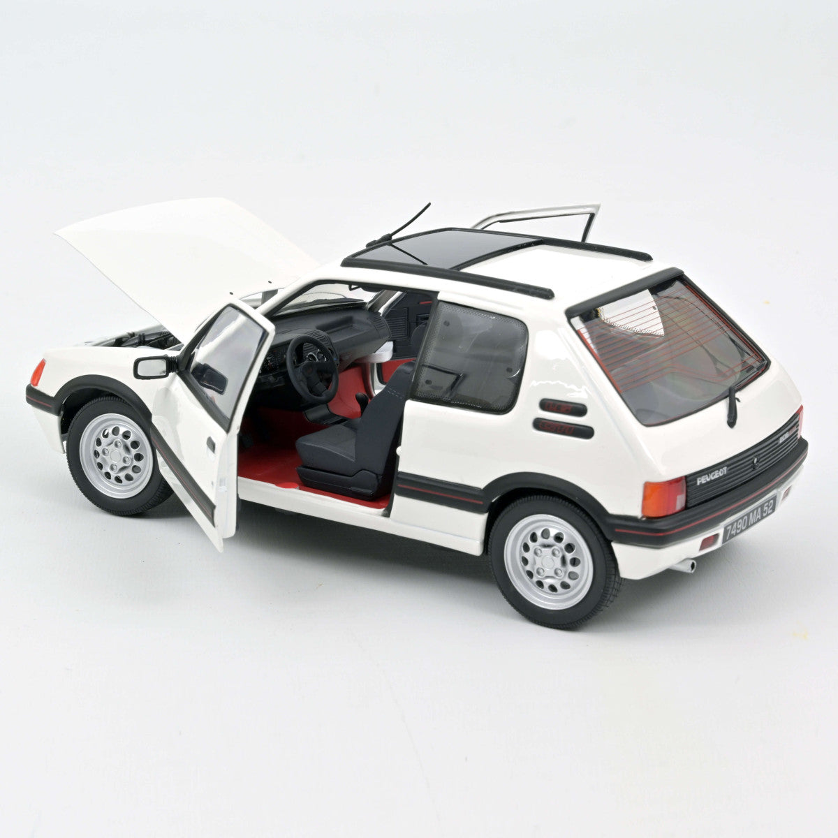 NoRev 1:18 Scale Diecast Model Car, 1988 Peugeot 205 1.6 GTi in White