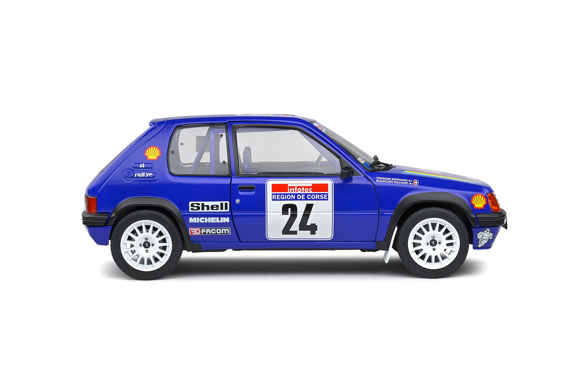 SOLIDO 1:18 Diecast Model - 1801711 Peugeot 205 Rallye Gr.A #24 Tour de Corse 1990