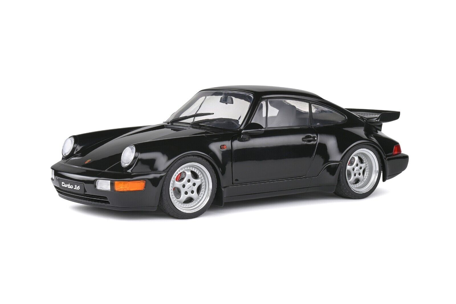 SOLIDO 1:18 Scale Diecast Model, Porsche 911 (964) 3.6 Turbo in Black - Bad Boys