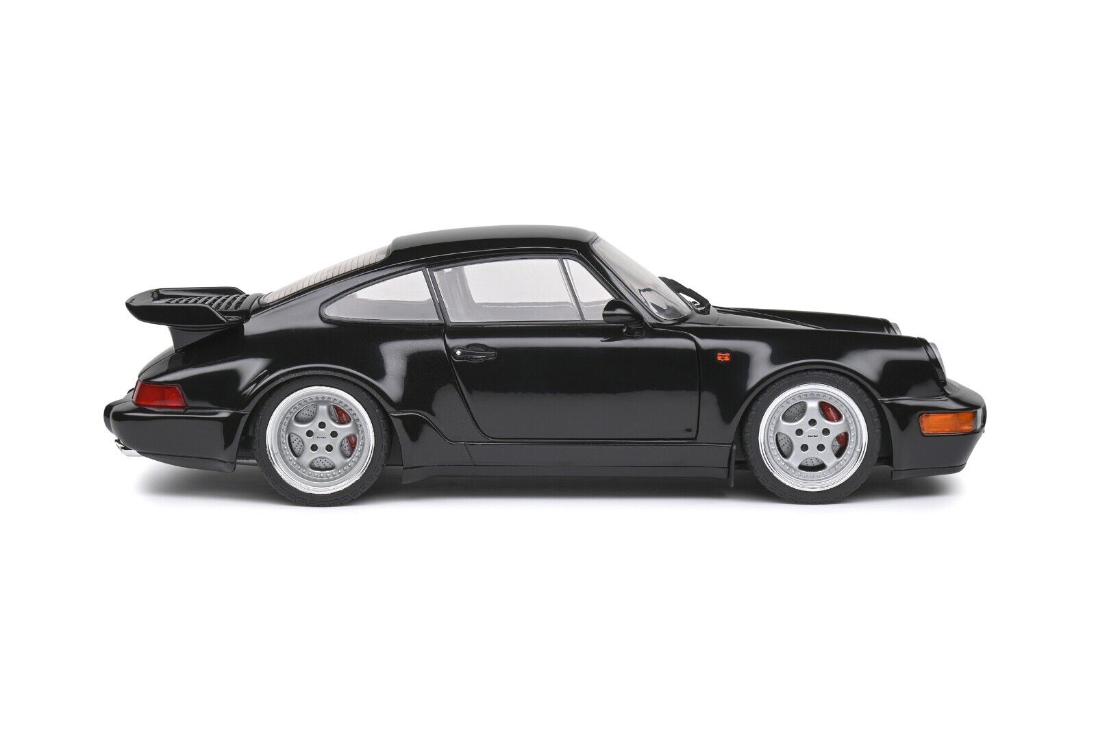 SOLIDO 1:18 Scale Diecast Model, Porsche 911 (964) 3.6 Turbo in Black - Bad Boys