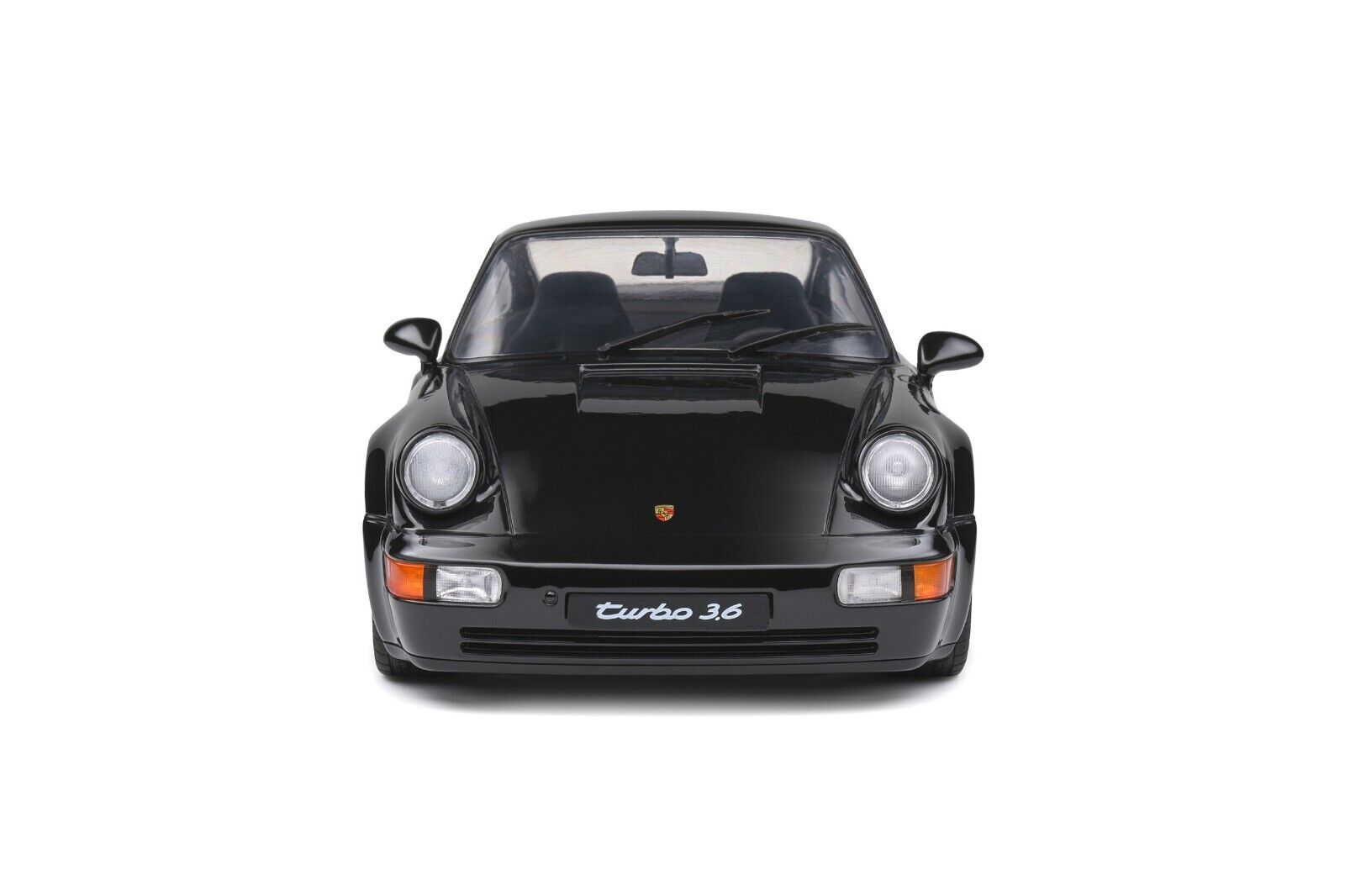 SOLIDO 1:18 Scale Diecast Model, Porsche 911 (964) 3.6 Turbo in Black - Bad Boys