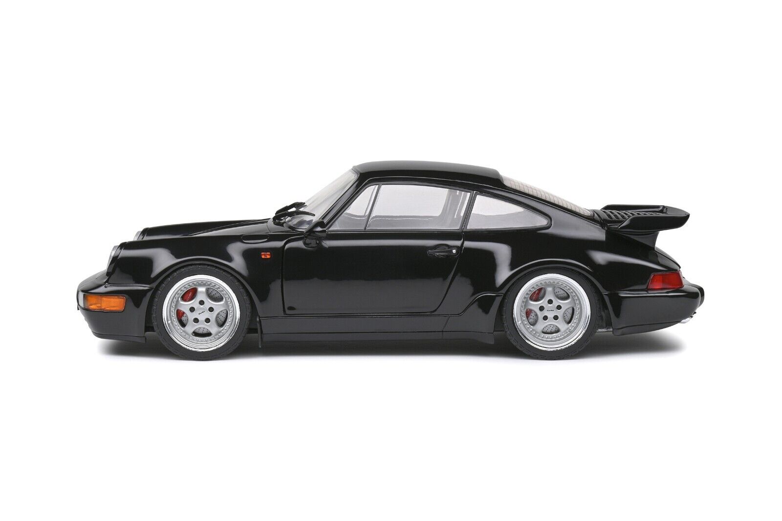 SOLIDO 1:18 Scale Diecast Model, Porsche 911 (964) 3.6 Turbo in Black - Bad Boys