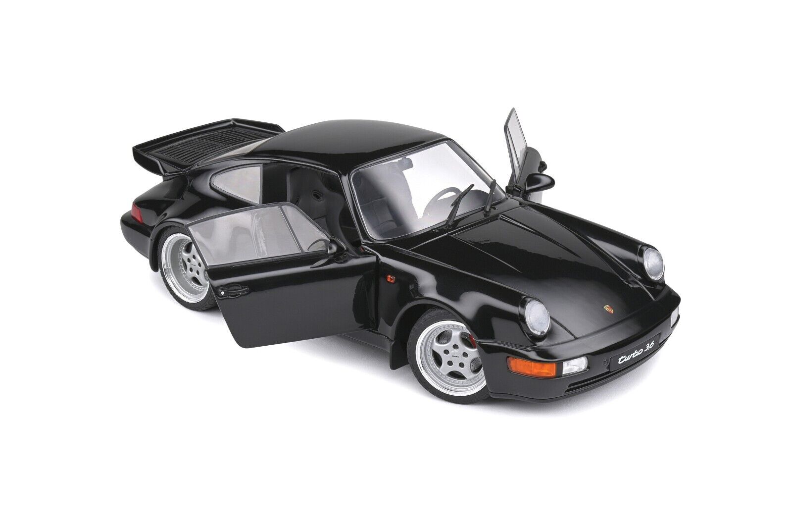 SOLIDO 1:18 Scale Diecast Model, Porsche 911 (964) 3.6 Turbo in Black - Bad Boys