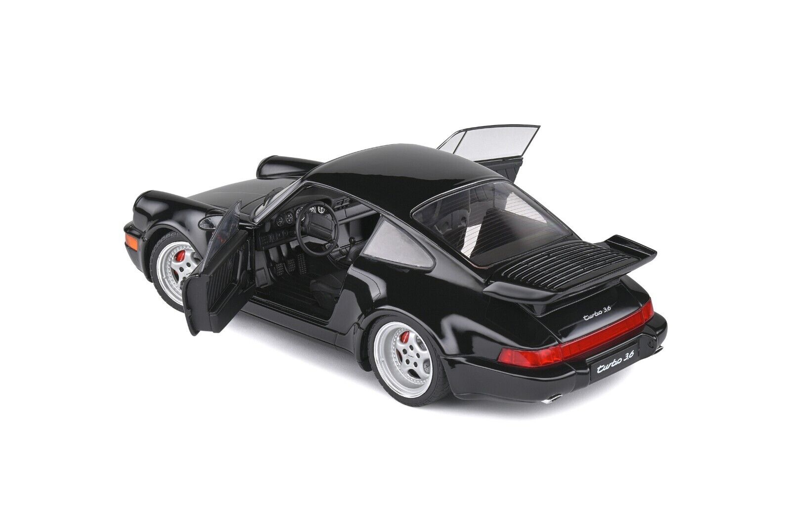 SOLIDO 1:18 Scale Diecast Model, Porsche 911 (964) 3.6 Turbo in Black - Bad Boys