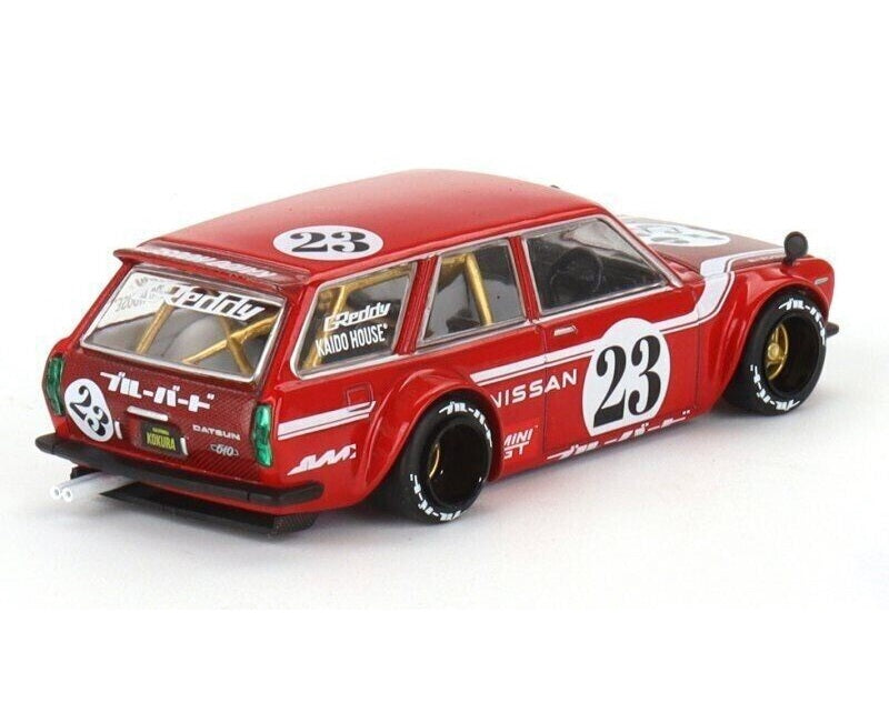 Mini GT 1:64 Scale Kaido House Datsun Kaido 510 Wagon Carbon Fiber V2 - Red - KHMG063