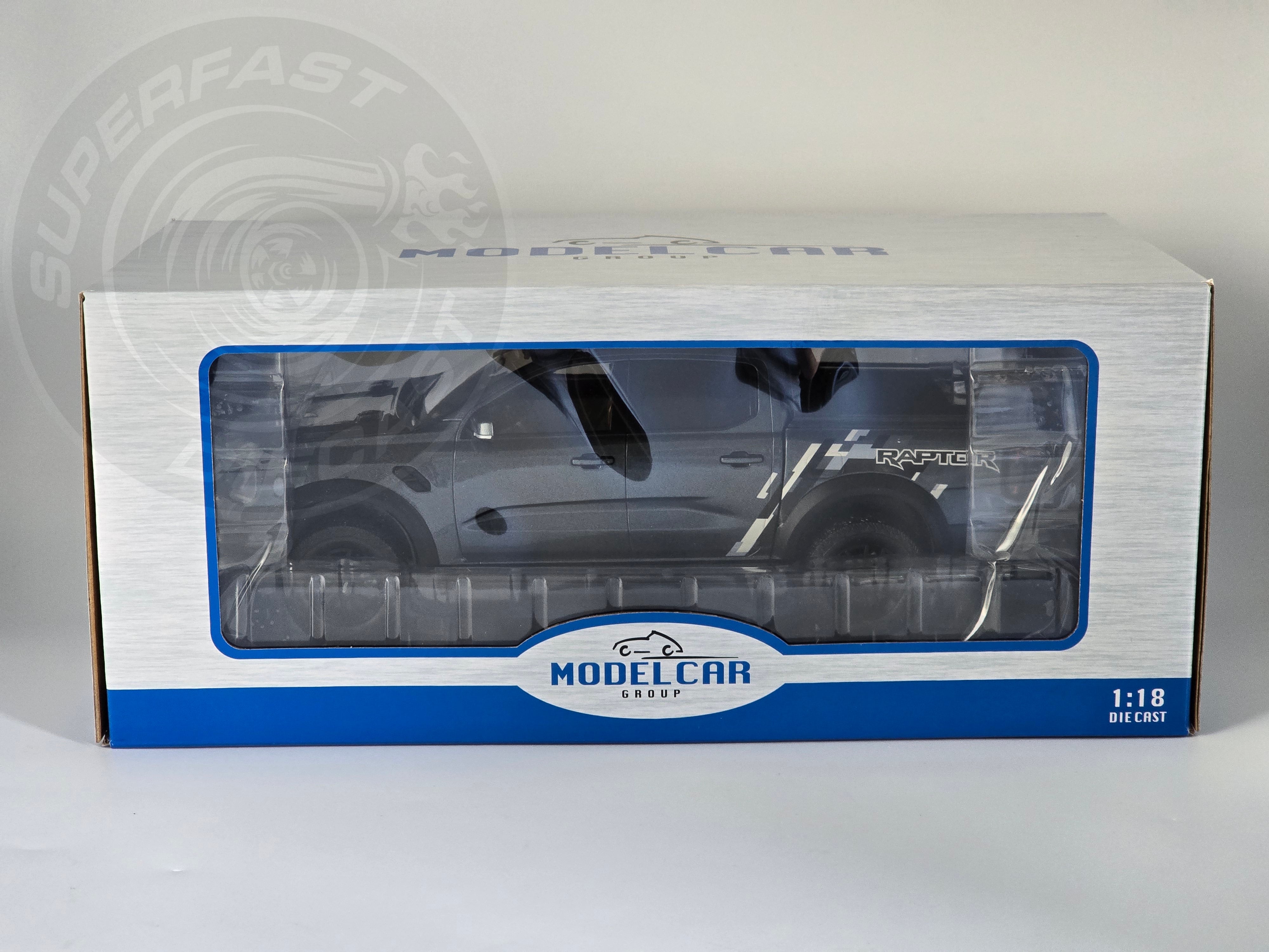 MCG 1:18 Scale Diecast Model Car -  2023 Ford Ranger Raptor, Metallic Grey