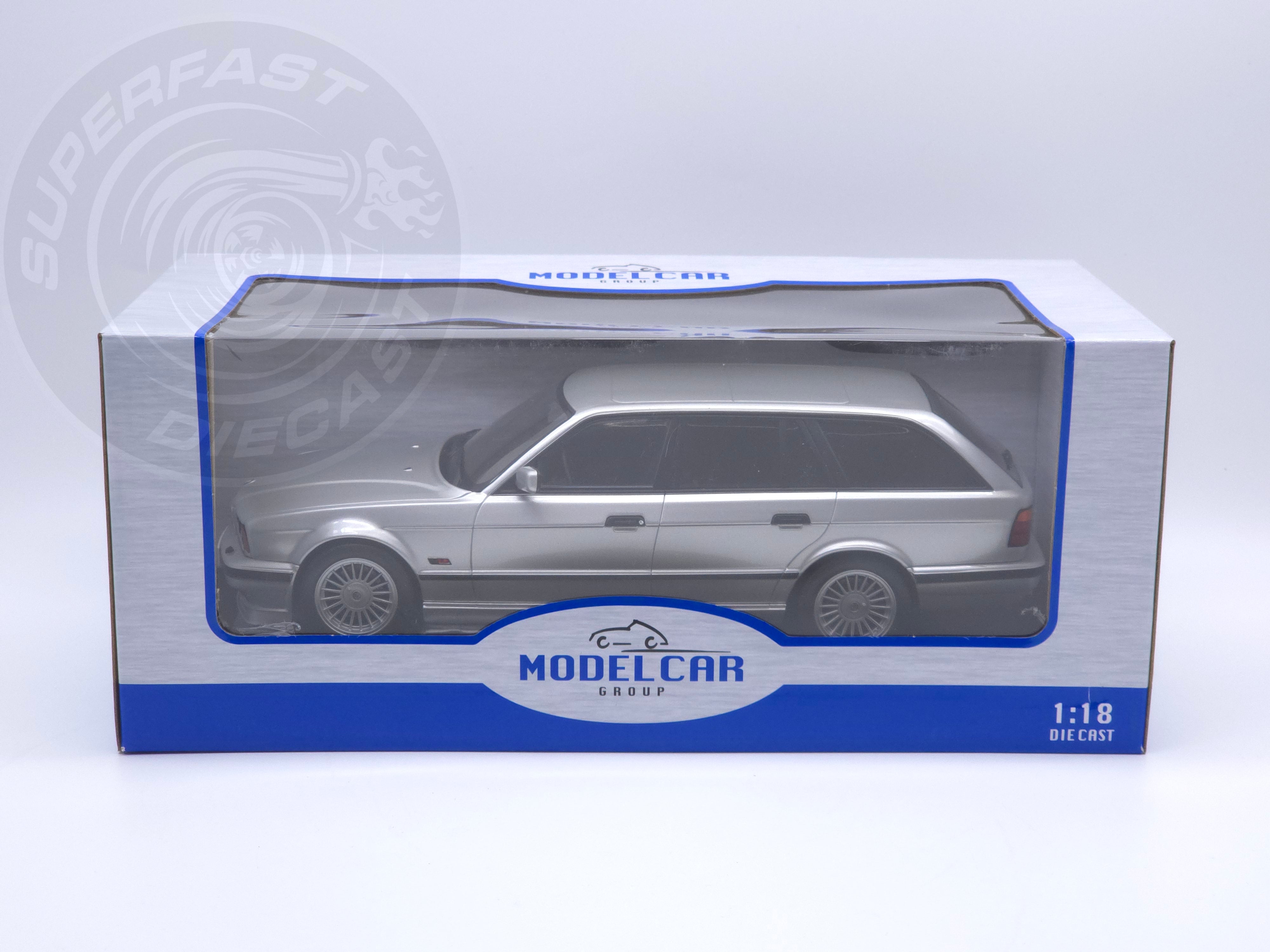 MCG 1:18 Scale Diecast Model Car - 1991 BMW Alpina B10 (E34) 4, 6 Touring, Silver - MCG18332