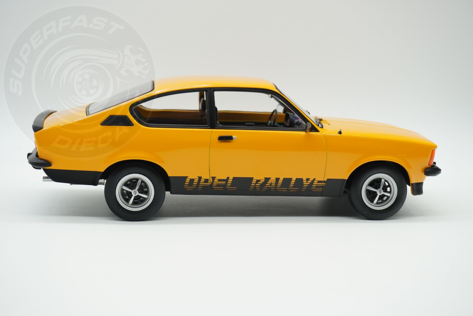 Norev 1:18 Scale Diecast Model Car - 1978 Opel Kadett C Coupe 2.0 E Rallye in Brilliant Ochre - 183659