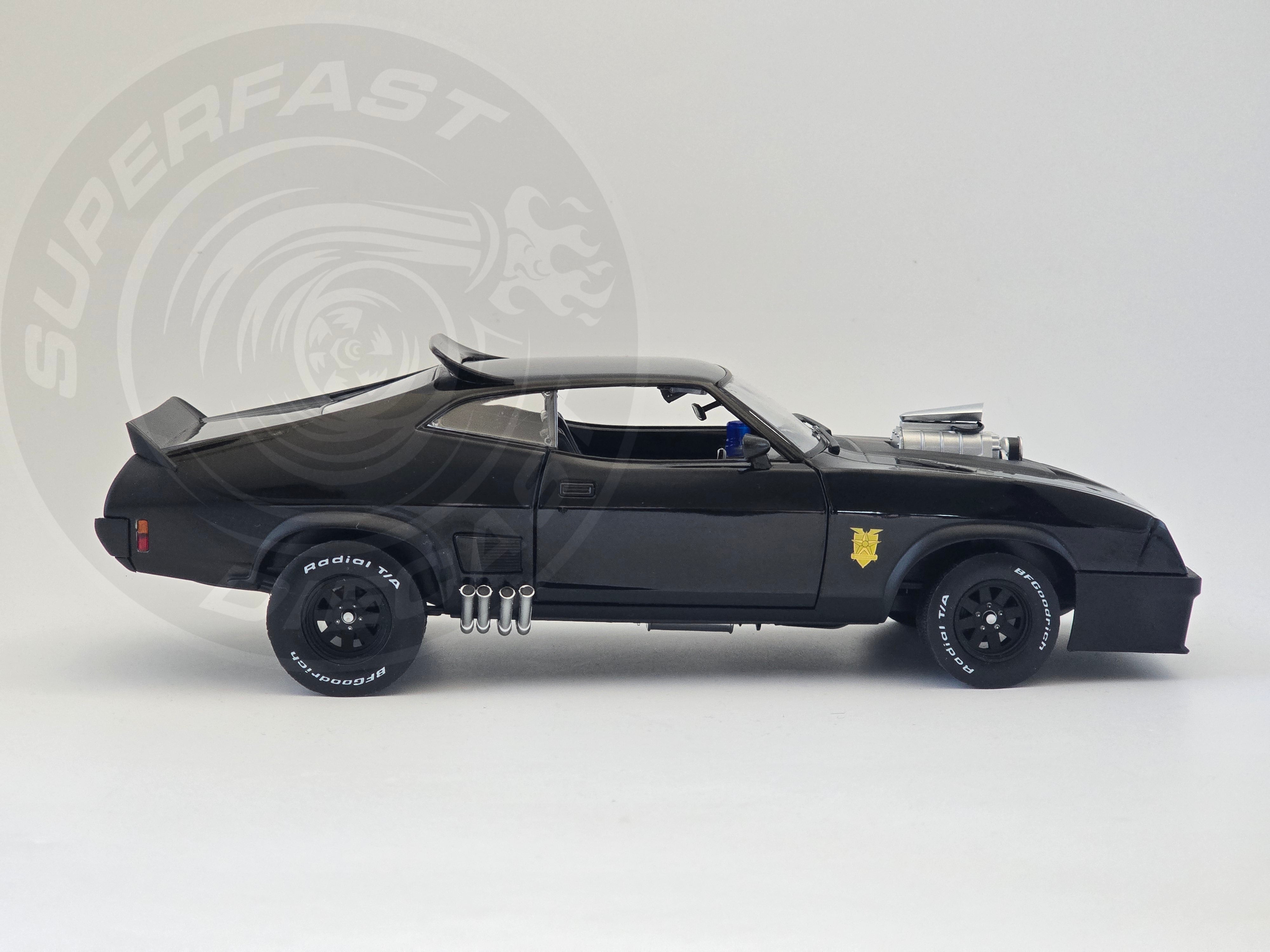 Greenlight Hollywood 1:18 Diecast - 1973 Ford Falcon XB, Mad Max, Last of the V8 Interceptors - Black - 12996