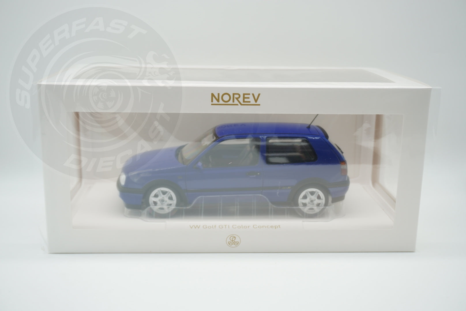 Norev 1:18 Scale Diecast - 1994 VW Volkswagen Golf Mk3 Colour Concept, Jazz Blue - 188506