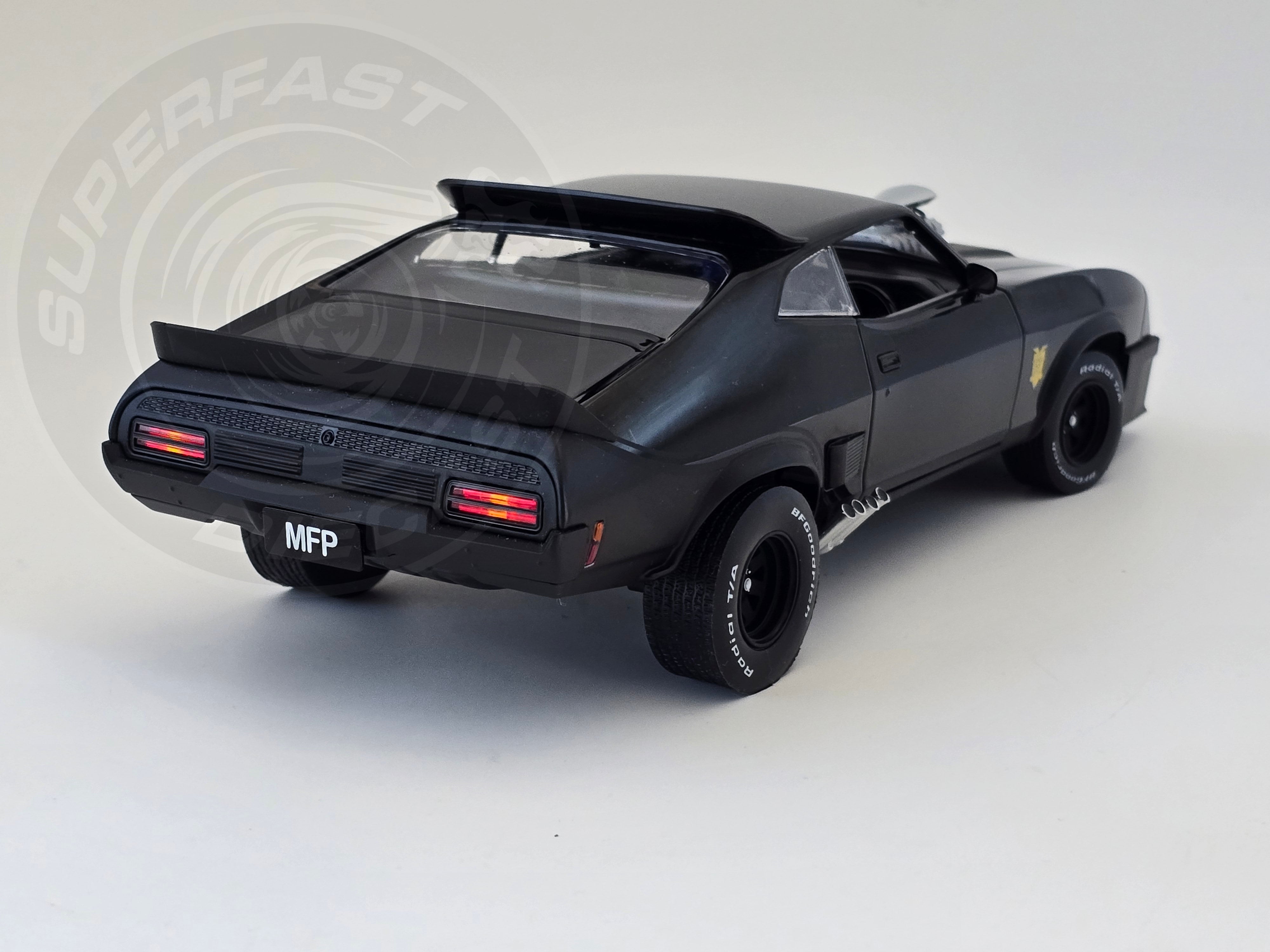 Greenlight Hollywood 1:18 Diecast - 1973 Ford Falcon XB, Mad Max, Last of the V8 Interceptors - Black - 12996