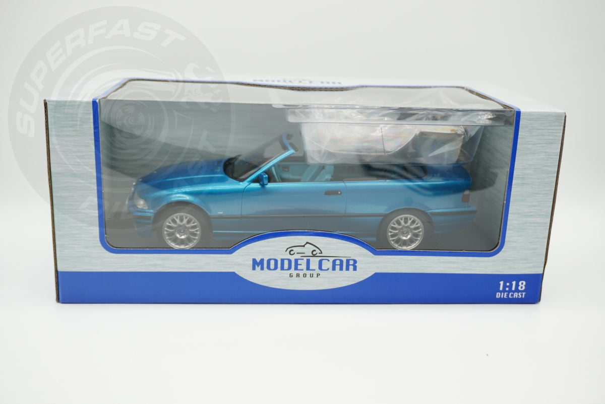 MCG 1:18 Diecast - 1996 BMW 328i (E36) Cabriolet, Turquoise - MCG18319