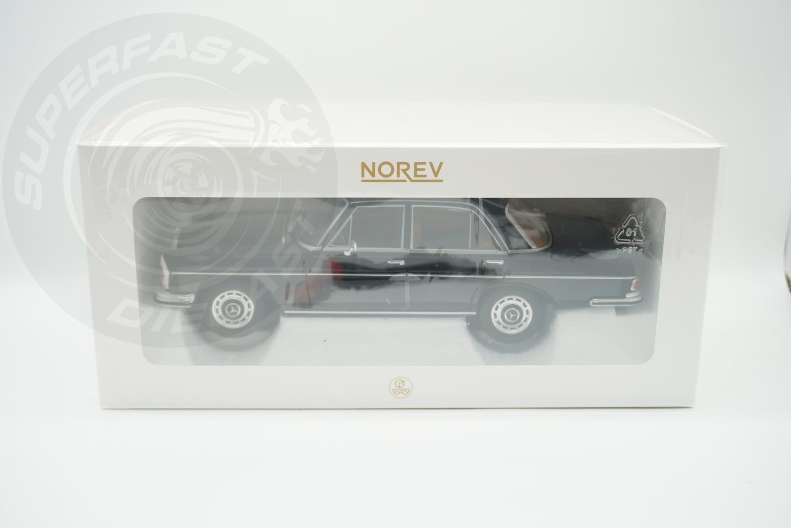Norev 1:18 Scale Diecast Car - 1968 Mercedes Benz 280 SE, Type W108, Black - 183360