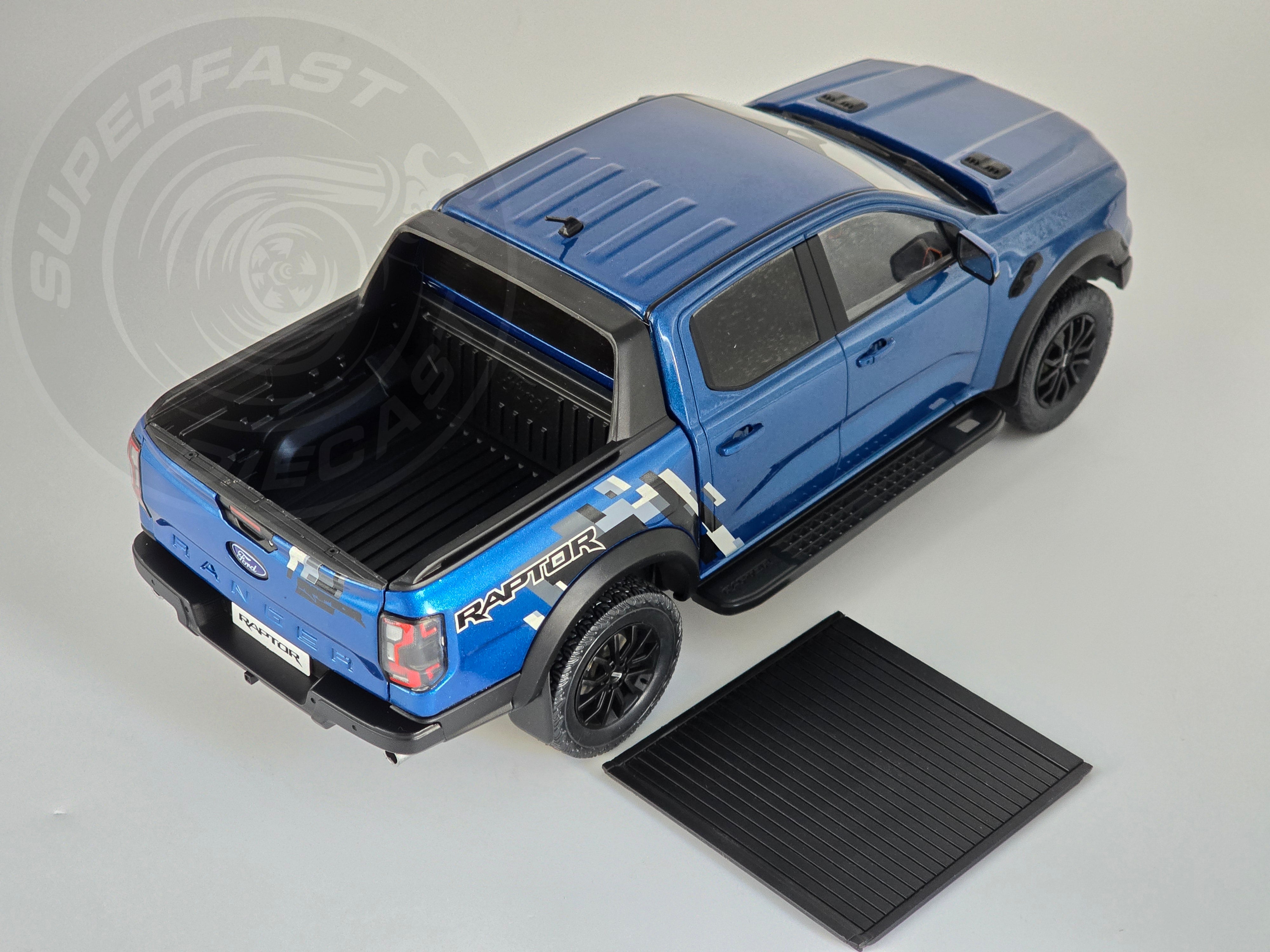 MCG 1:18 Scale Diecast Model Car -  2023 Ford Ranger Raptor, Metallic Blue