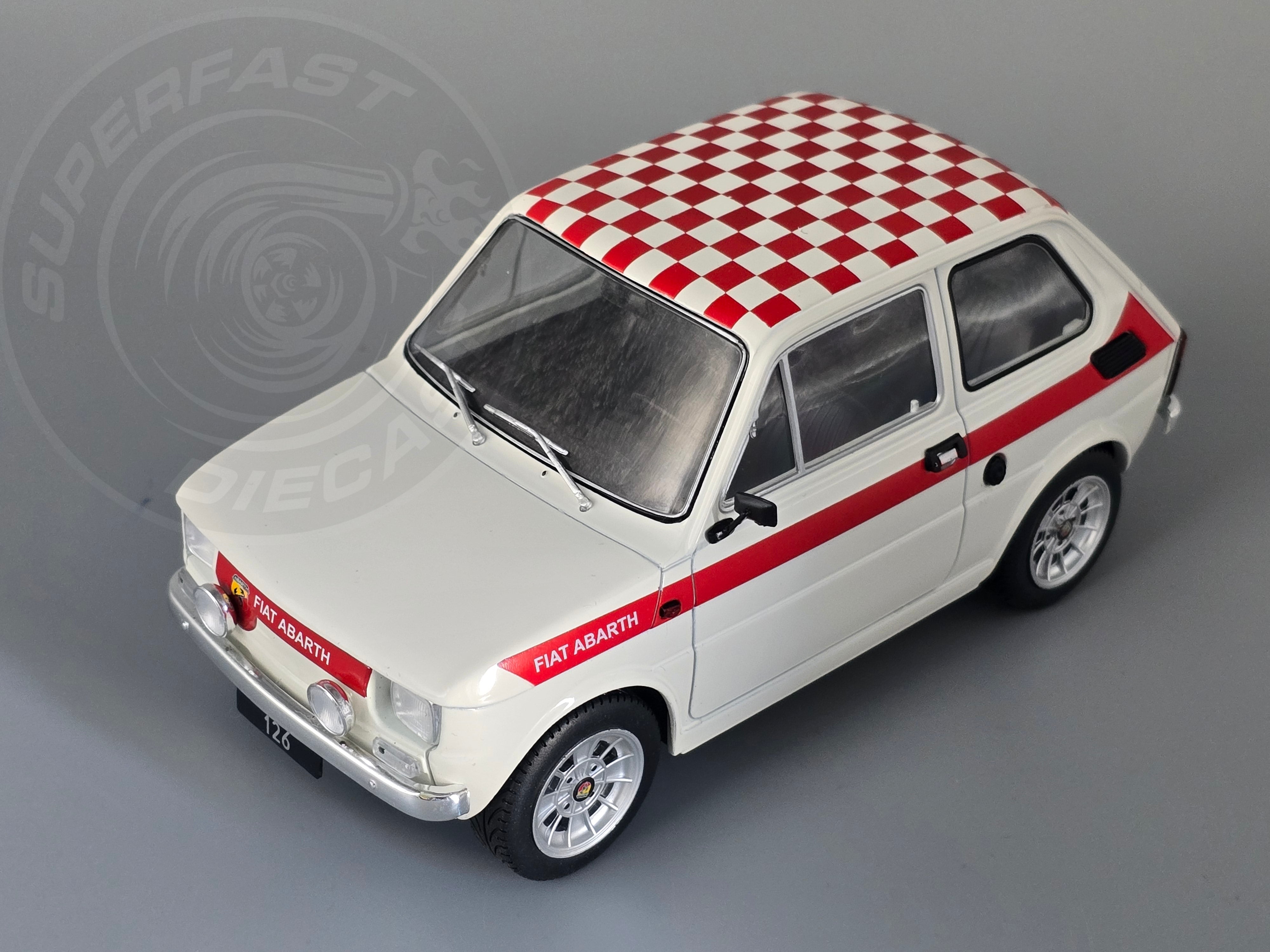 MCG 1:18 Fiat 126 Abarth - White with Red Decals