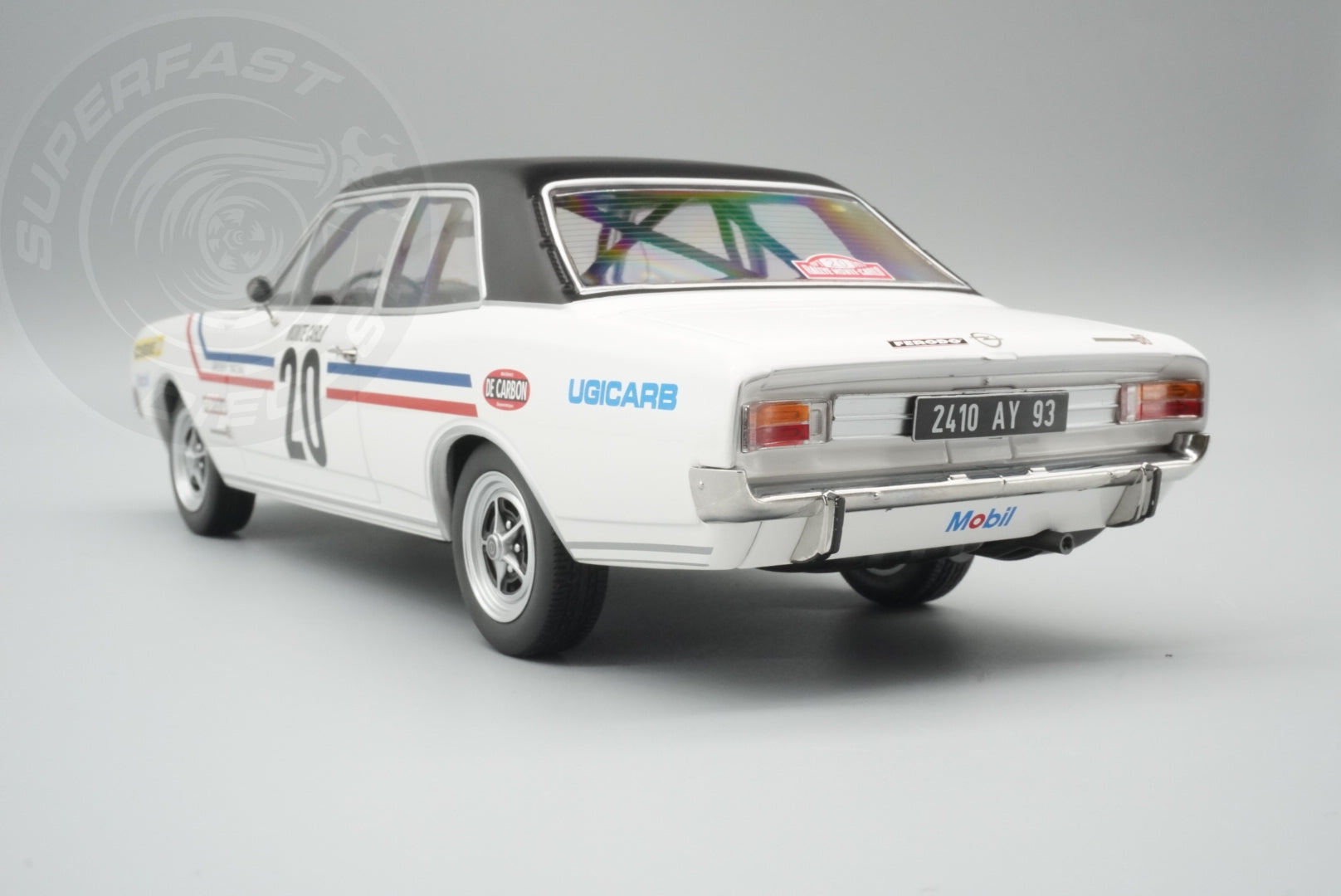 MCG 1:18 Scale Diecast - Opel Commodore Rally WM, Rally Monte Carlo, 1971, #20, H.Greder/P.Pagani, White/Black - MCG18561