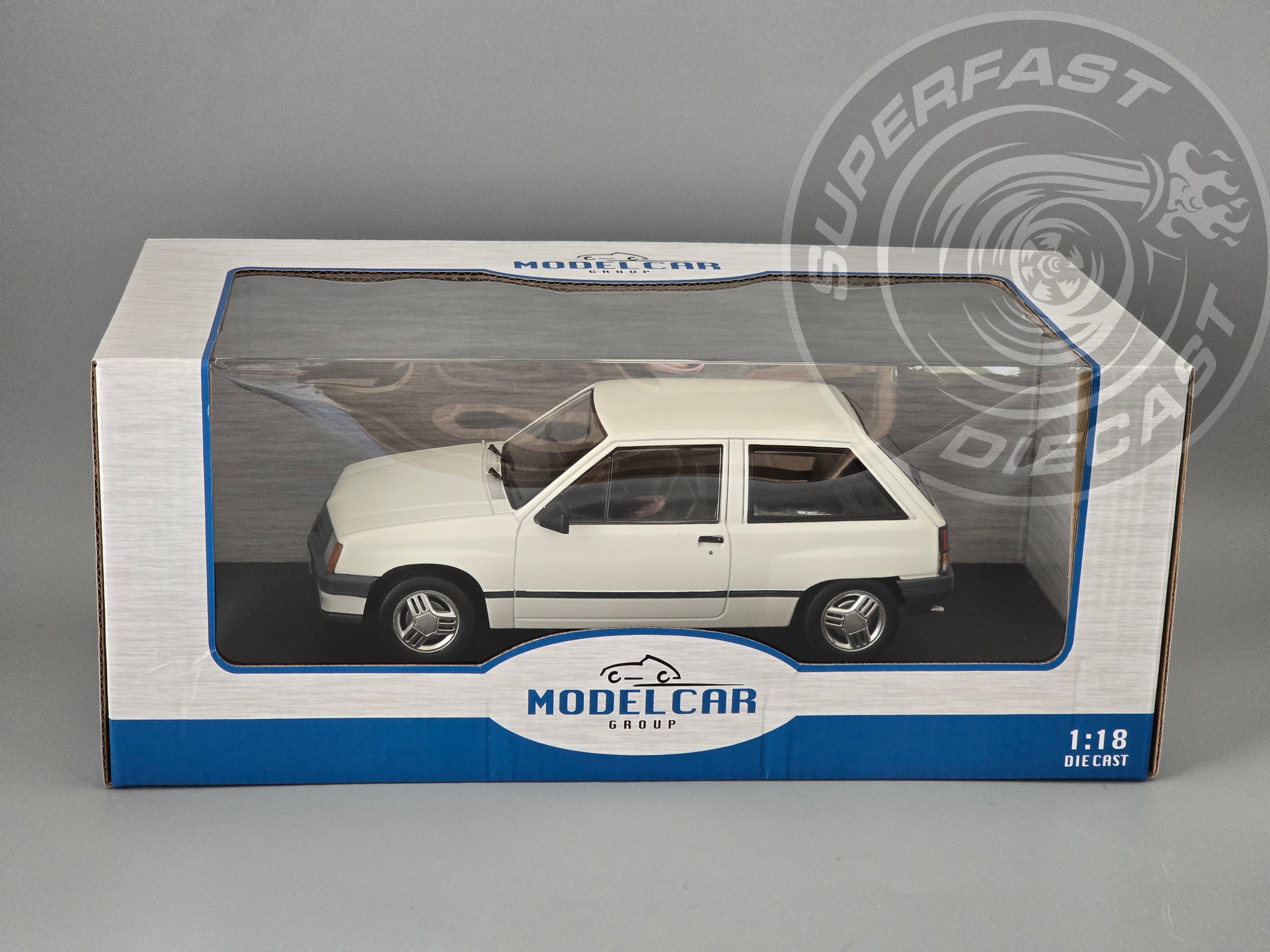 MCG 1:18 Scale Diecast - 1983 Vauxhall Nova (UK Exclusive RHD), White - MCG18904