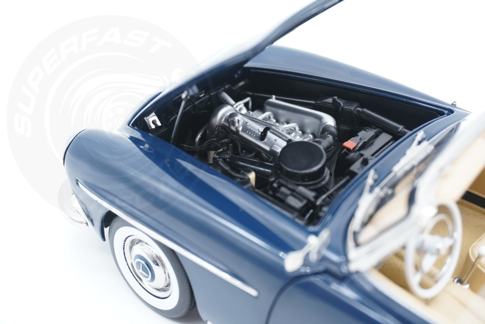 Norev 1:18 Scale Diecast Car - 1954 Mercedes Benz 190 SL, Middle Blue