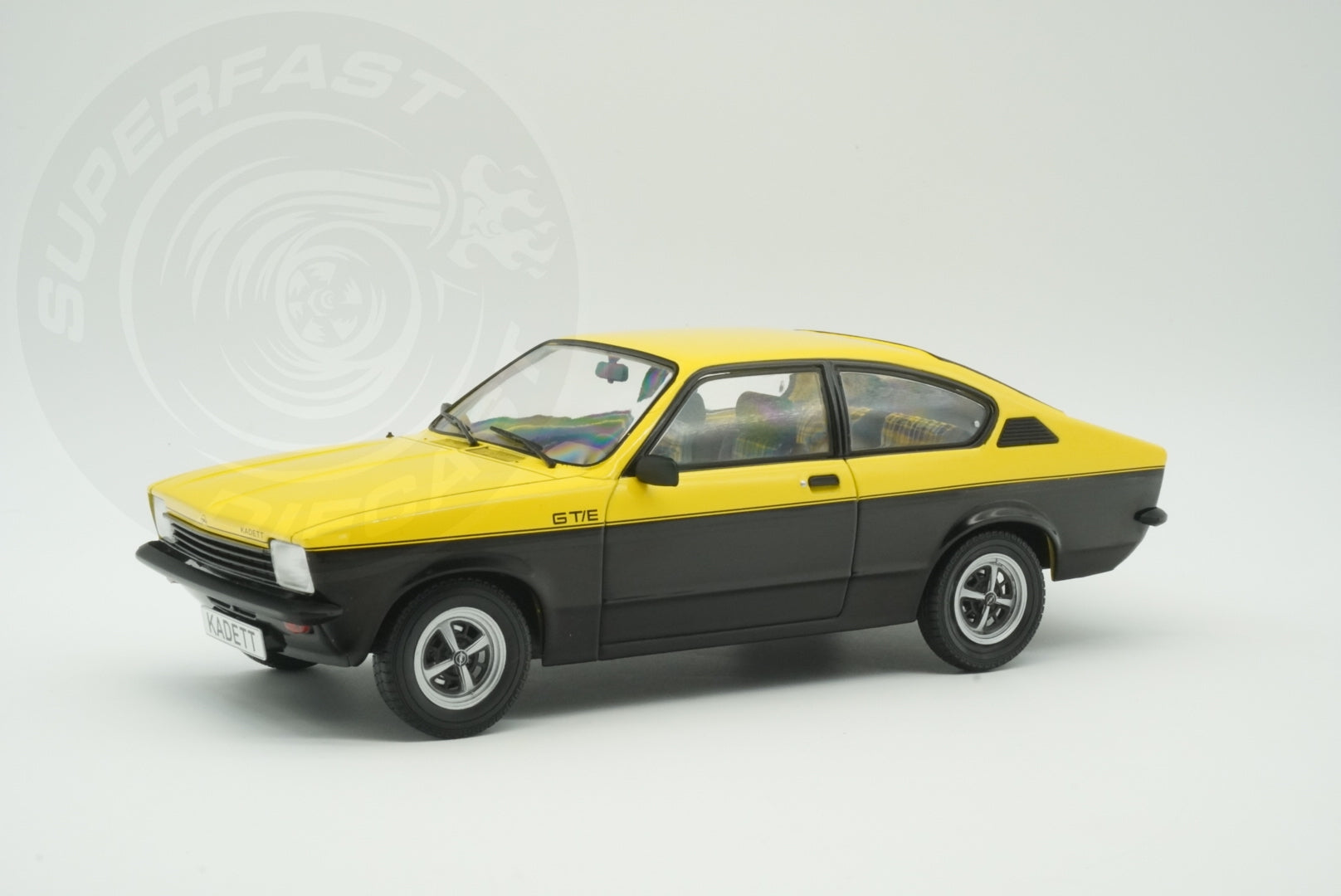 MCG 1:18 Scale Diecast - 1975 Opel Kadett C Coupe GTE in Yellow/Black - MCG18598